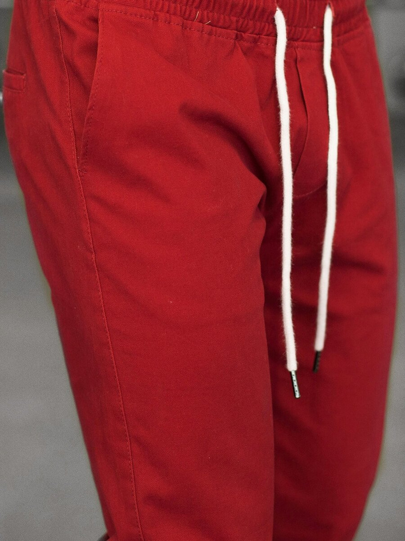 Spodnie męskie chino joggery bordowe OZONEE JB/JP1145/3