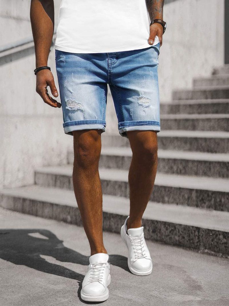 Чоловічі шорти джинси Яскраво-Синi OZONEE NB/MP0036BC/1Z