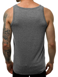 T-Shirt męski bez rękawów grafitowy OZONEE JS/SS11033