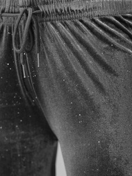 Spodnie damskie welurowe z szeroką nogawką grafitowe OZONEE JS/92K519/10