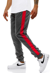 Штани спортивні чоловічі Темно-сіро-Червонi OZONEE JS/JZ11006