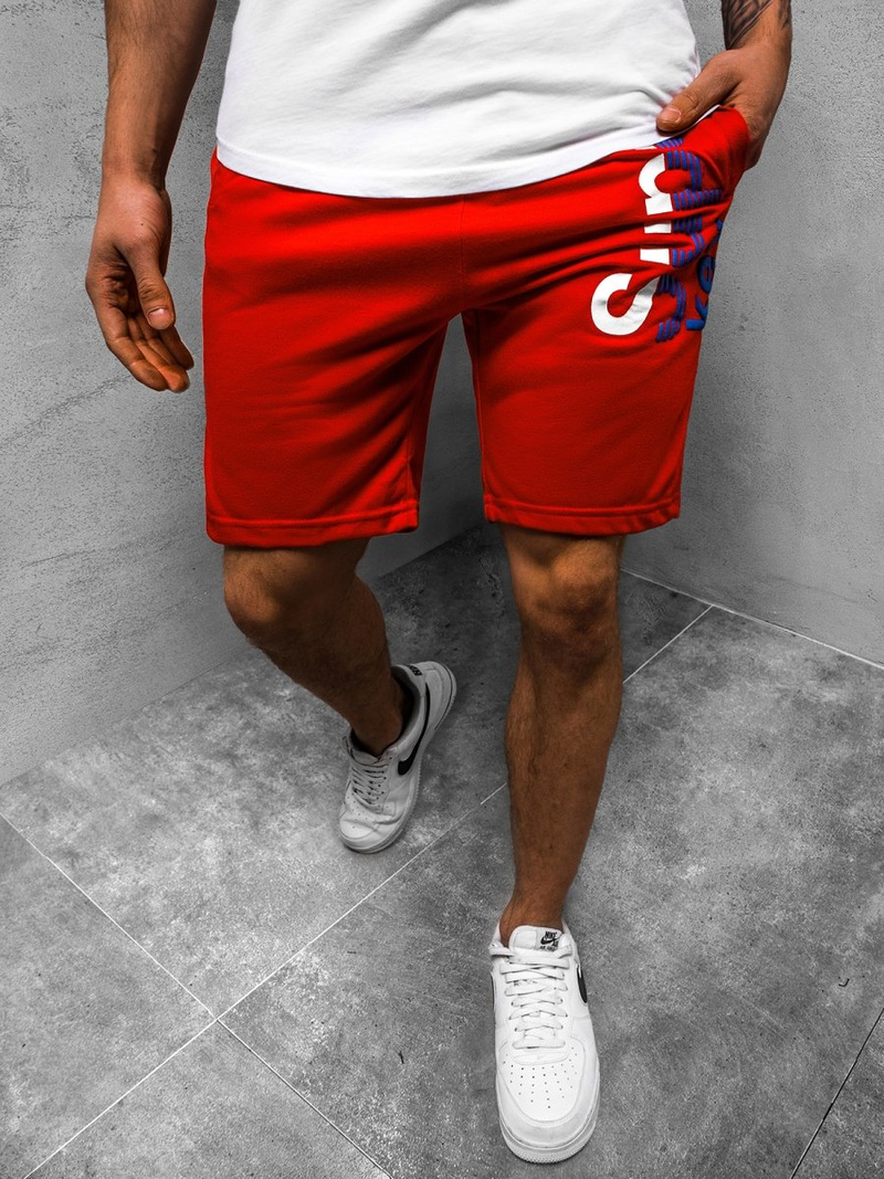 Spodenki dresowe męskie czerwone OZONEE JS/NP01Z