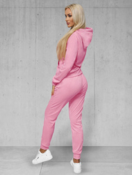 Komplet dresowy damski welurowy pudrowy OZONEE JS/8C1176/38