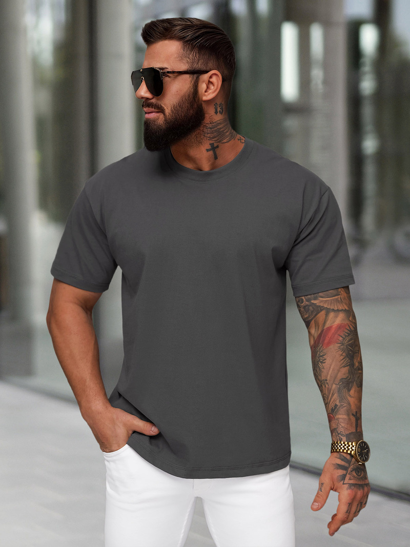 Футболка чоловіча графіт OZONEE JS/67T1298/5