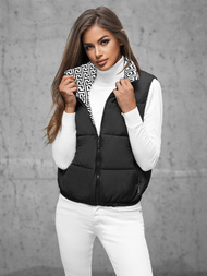 Kamizelka damska pikowana czarna OZONEE JS/16M9092/392Z