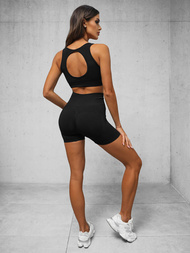 Komplet sportowy dwuczęściowy damski czarny OZONEE O/SY2323