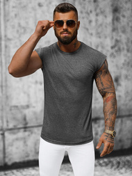 Koszulka bez rękawów męska grafitowa OZONEE O/1265Z