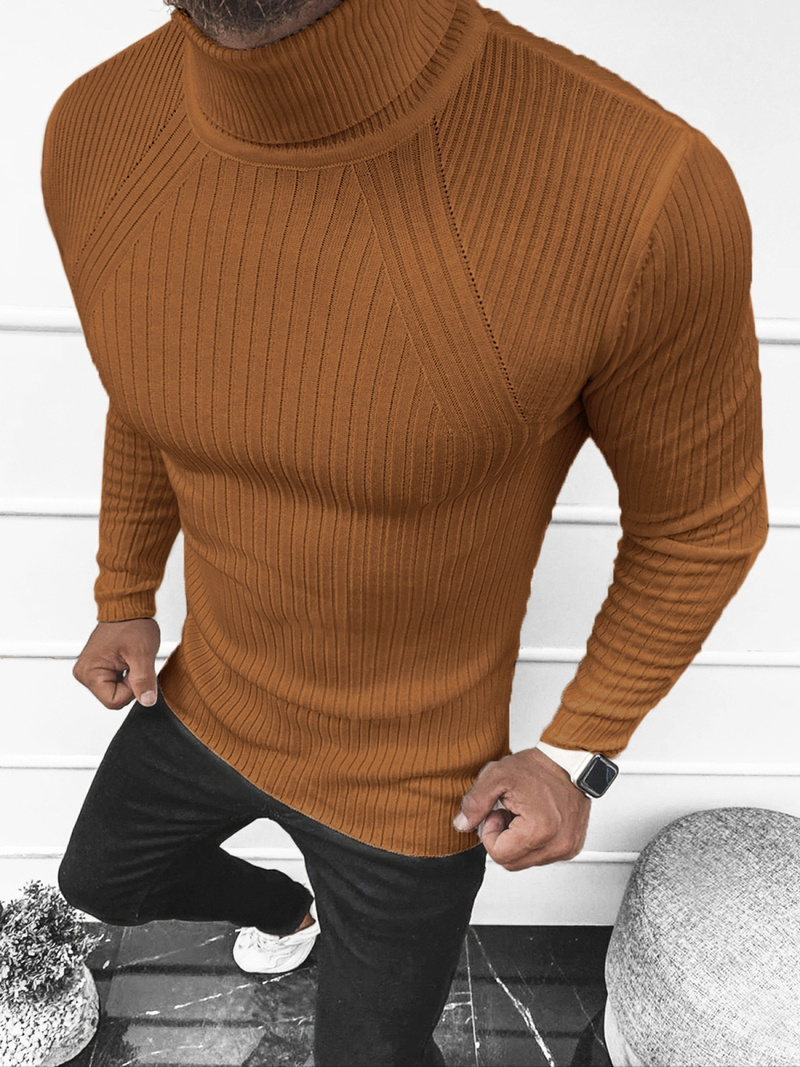 Sweter męski golf camel OZONEE L/2533