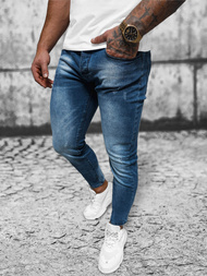 Spodnie jeansowe męskie ciemno-niebieskie OZONEE NB/MP0056BS