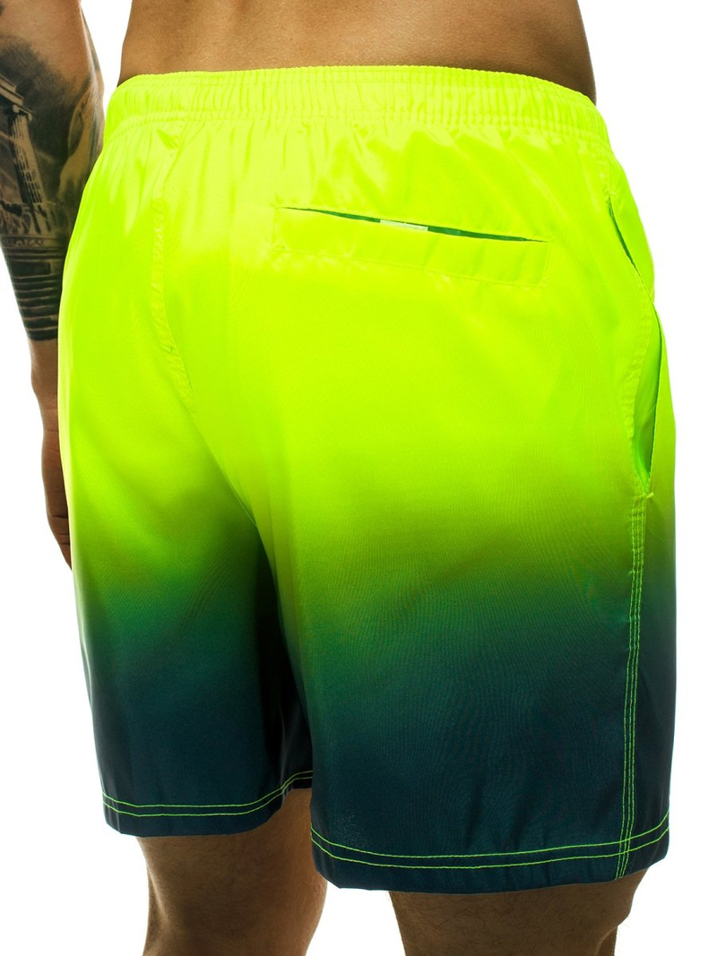 Spodenki kąpielowe męskie żółto-zielone OZONEE ST008-10