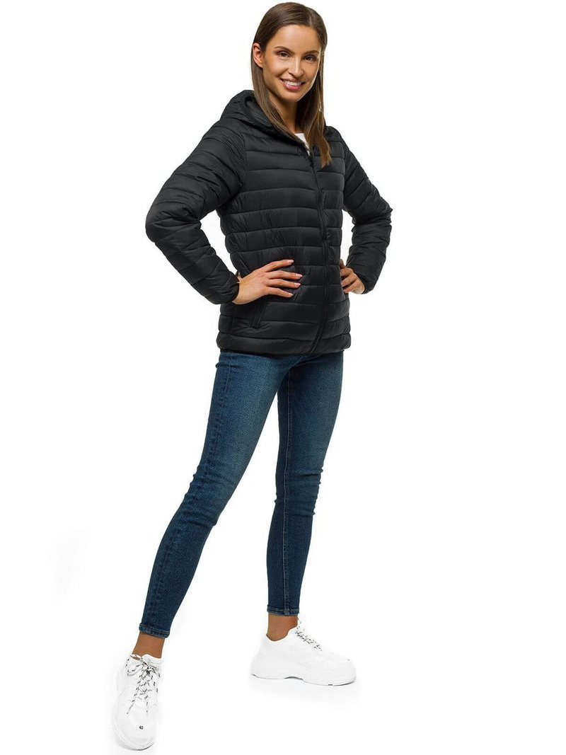 Kurtka przejściowa damska czarna OZONEE JS/M23036/392