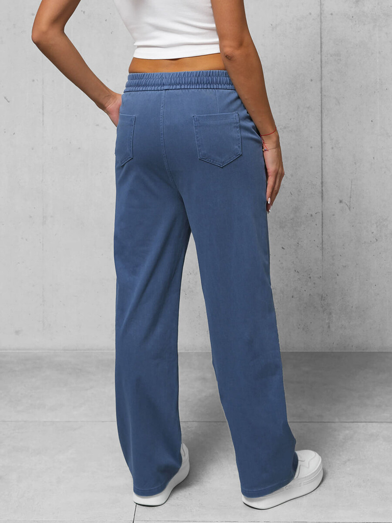 Spodnie jeansowe damskie wide leg niebieskie OZONEE O/330098