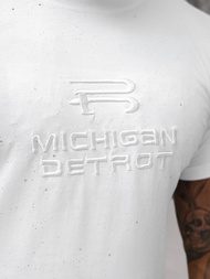 T-shirt męski slim fit biały OZONEE O/QQ1389