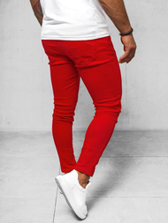 Spodnie jeansowe męskie czerwone OZONEE O/E7887R