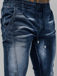 Spodnie jeansowe joggery męskie ciemno-niebieskie OZONEE NB/MP0115BS