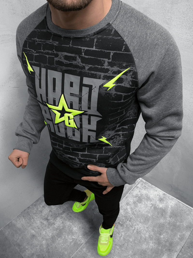 Bluza męska bez kaptura czarna OZONEE JS/Y10095