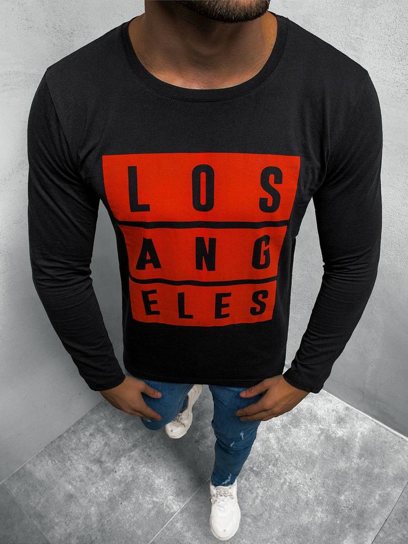 Longsleeve męski czarny OZONEE O/1215