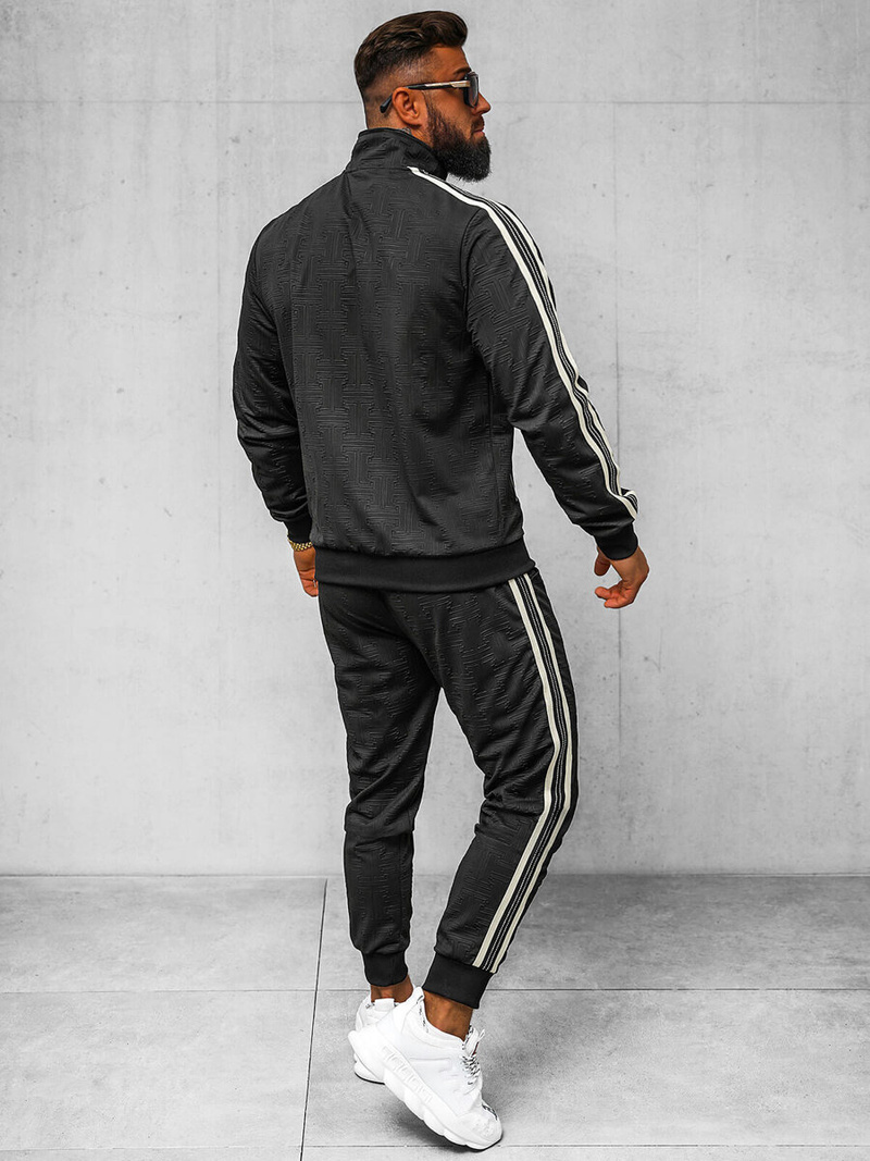 Komplet dresowy męski czarny OZONEE O/3C101/9