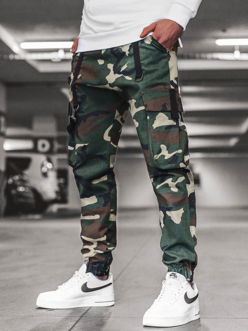 Штани чоловічі джоггери Камуфляжно-Зелені OZONEE O/11106