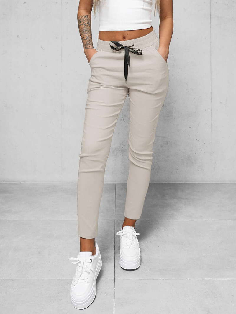 Spodnie damskie chino jasno-szare OZONEE O/7737