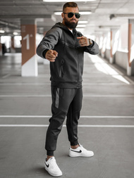 Komplet dresowy męski czarno-grafitowy OZONEE JS/27C6504/5Z