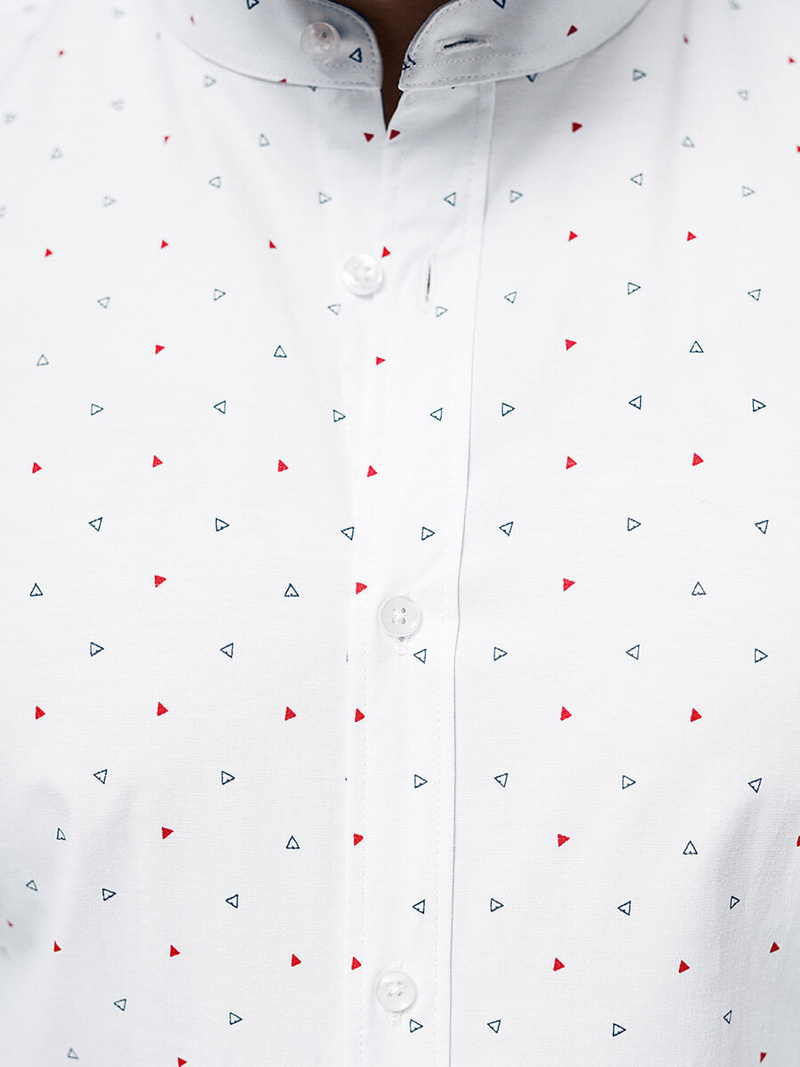 Koszula męska ze stójką biała OZONEE O/V22