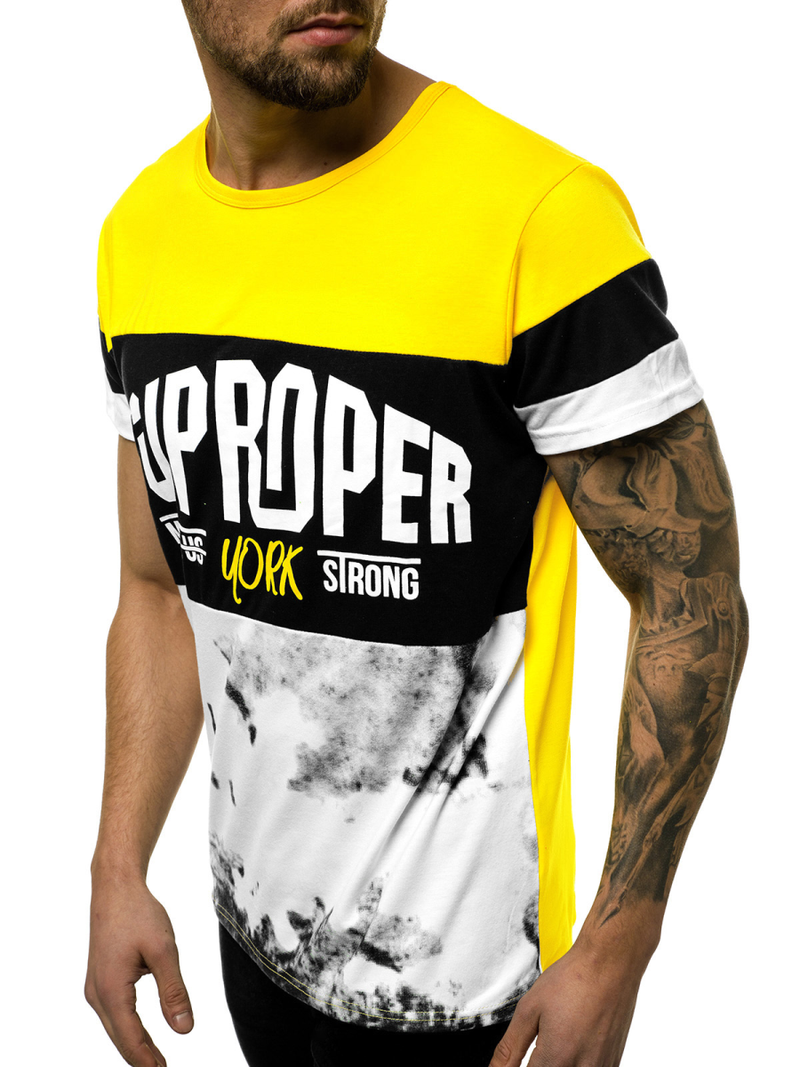 T-Shirt męski żółty OZONEE JS/KS1974