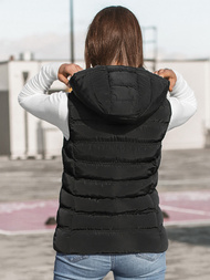 Стьобаний жіночий жилет чорний OZONEE N/6812/1Z