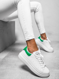 Sneakersy damskie biało-zielone OZONEE T/126