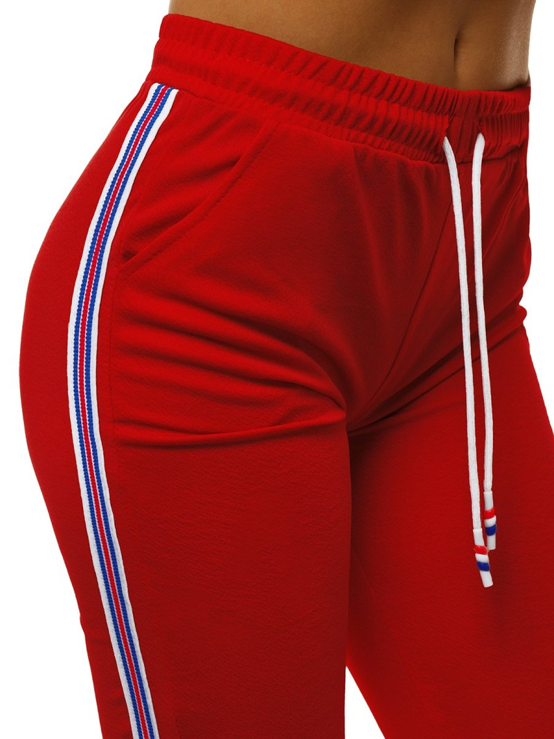 Spodnie dresowe krótkie damskie czerwone OZONEE JS/1021/B5