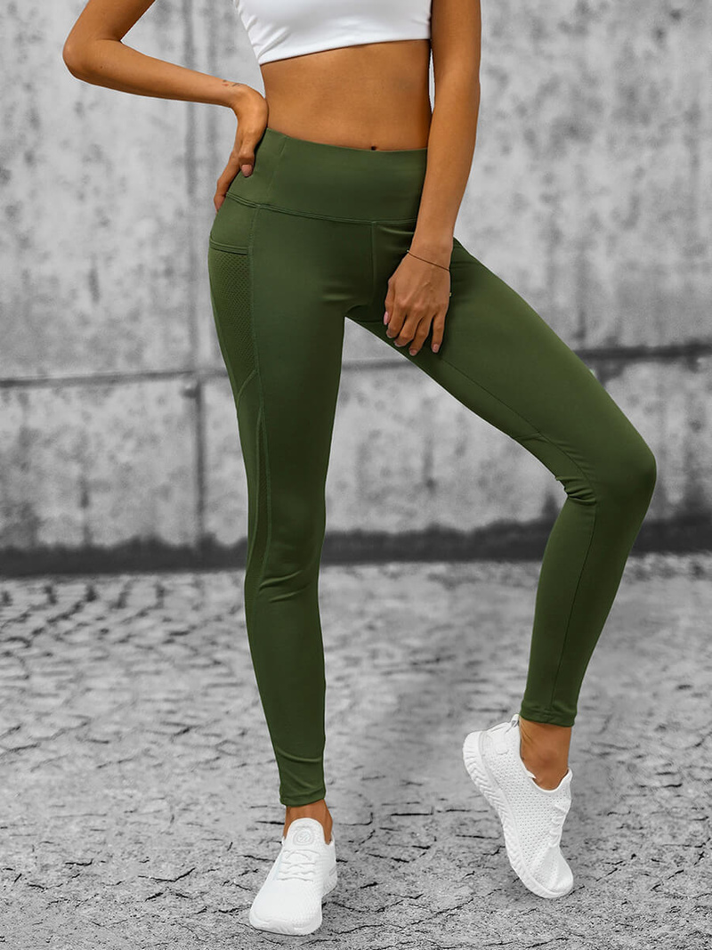 Legginsy damskie khaki OZONEE O/YY9282
