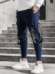 Spodnie męskie chino joggery granatowe OZONEE G/11133