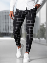 Spodnie męskie chino materiałowe czarne OZONEE O/P4009Z