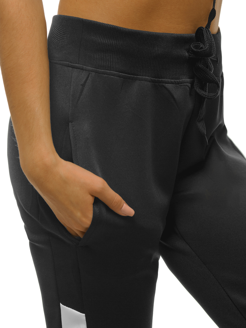 Spodnie dresowe damskie czarne OZONEE JS/JK88112