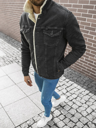 Kurtka męska jeans ciemno-grafitowa OZONEE BN/7317
