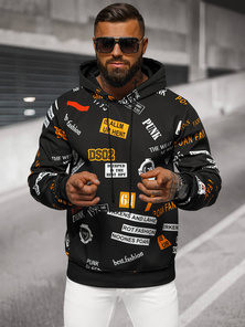 Bluza z kapturem męska czarna OZONEE JS/8B1250/3