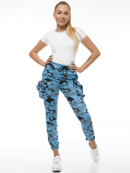 Spodnie damskie chino joggery niebiesko-czarne OZONEE O/802