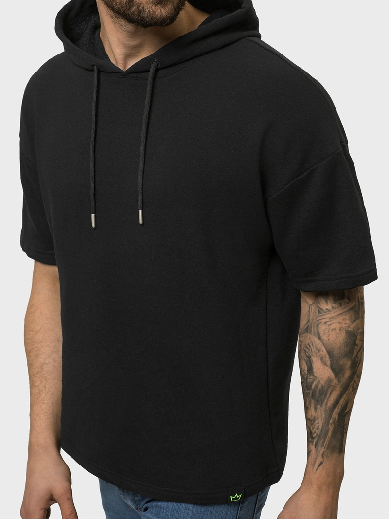 Bluza z kapturem męska czarna OZONEE B/20402009