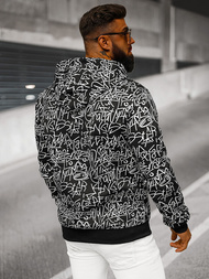 Bluza męska z kapturem rozpinana czarna OZONEE JS/8B1183/3