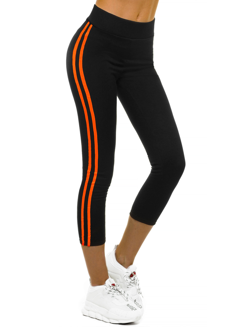 Legginsy damskie czarno-pomarańczowe OZONEE JS/YW06040/1/29