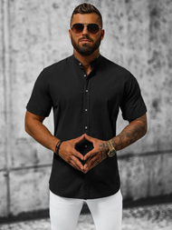 Сорочка чоловіча з коротким рукавом чорна OZONEE O/V50