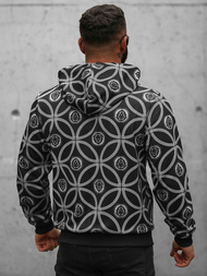 Bluza z kapturem męska rozpinana czarna OZONEE JS/B8123Z