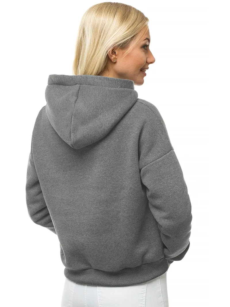 Bluza z kapturem damska ciemno-szara OZONEE O/12102