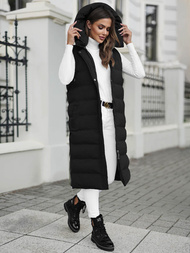 Стьобаний жіночий жилет чорний OZONEE JS/5M3157/392Z