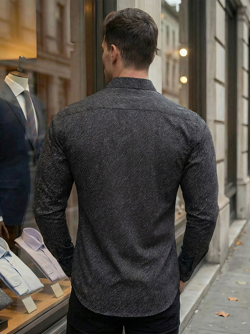 Koszula męska elegancka czarna OZONEE V/V184Z