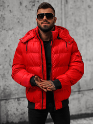 Kurtka zimowa męska pikowana czerwona OZONEE JS/27M8111