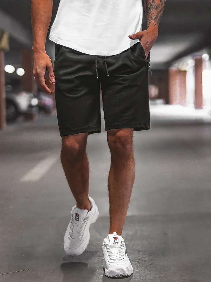 Spodenki dresowe męskie czarne OZONEE O/WW20012/1