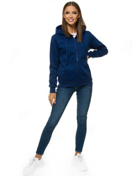 Bluza damska rozpinana z kapturem indygo OZONEE JS/W03/63Z