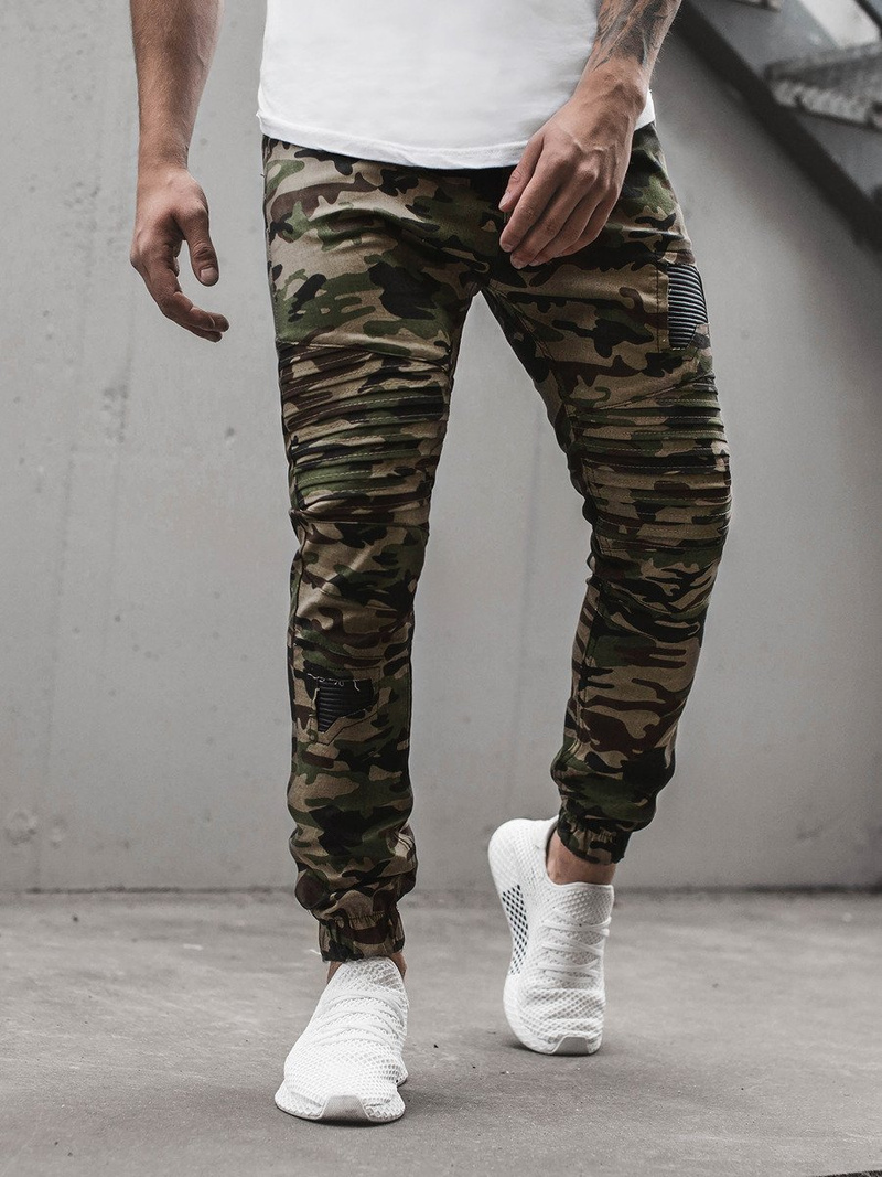 Штани чоловічі джоггери Камуфляжно-Зеленi OZONEE A/829