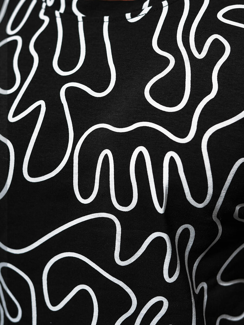 T-shirt męski czarny OZONEE JS/8T1198/3